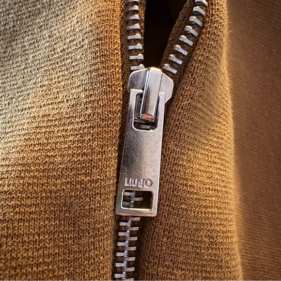 ✨ LIU JO ✨ NWT Italian Knitwear Cotton Zip Bomber Sweater Jacket Size Small - Picture 5 of 11